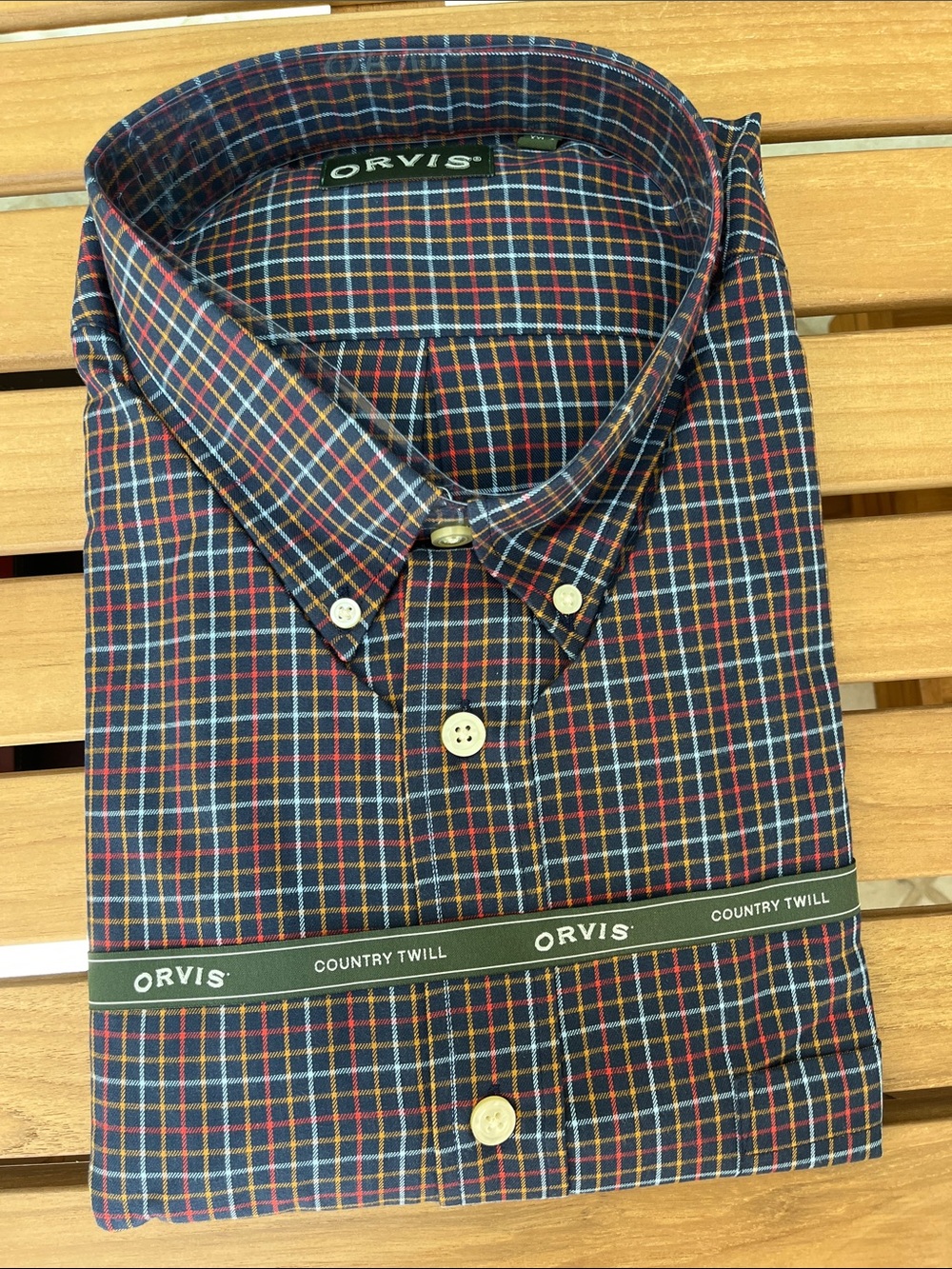 Orvis Navy Plaid Button-Down Shirt